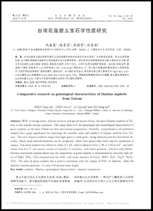Comparative research on the gemological characteristics of Hualien nephrite from Taiwan